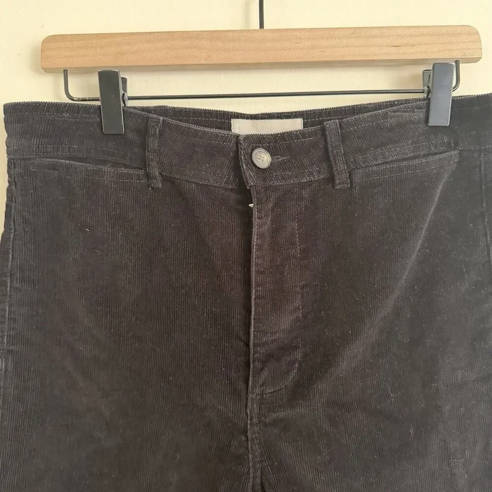Everlane The Corduroy Wide-Leg Pant Black Size 10 High Rise Minimalist Modern